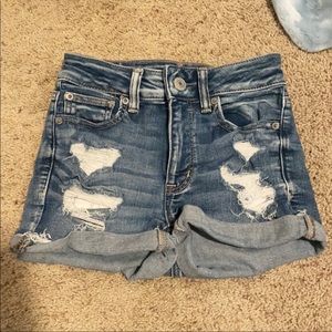 american eagle hi rise shorties